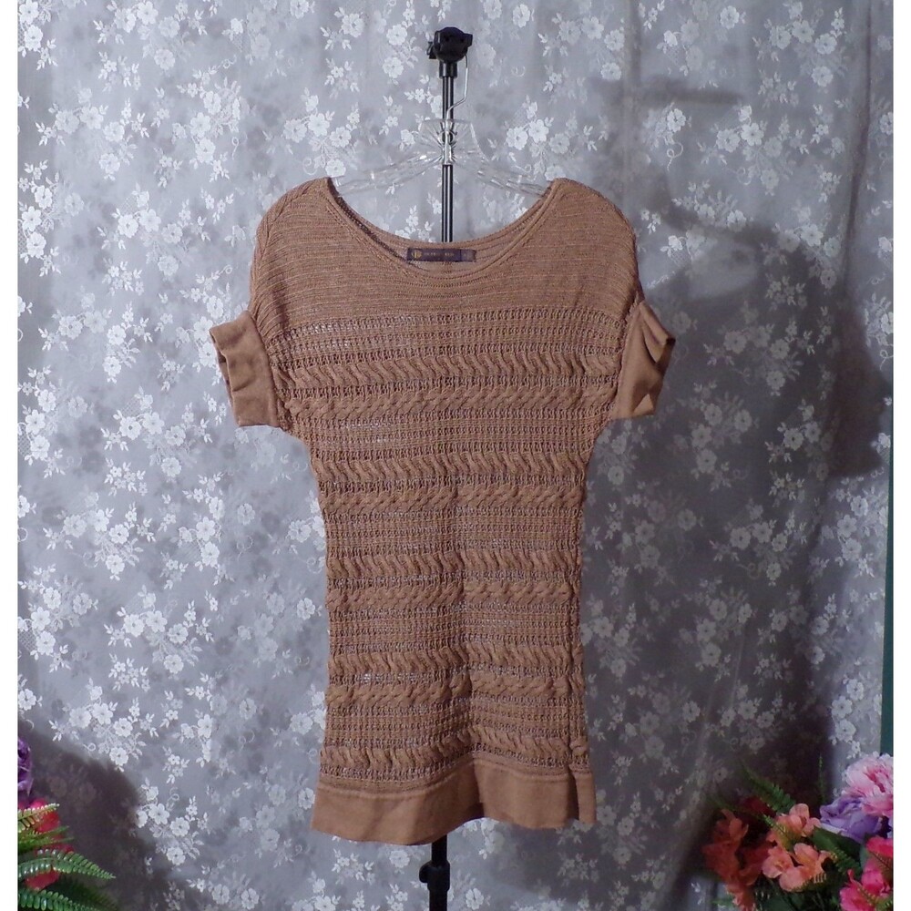 Outback Red Knit Tunic Top Size XS Linen Cotton Boho Natural Neutral Earth Tones